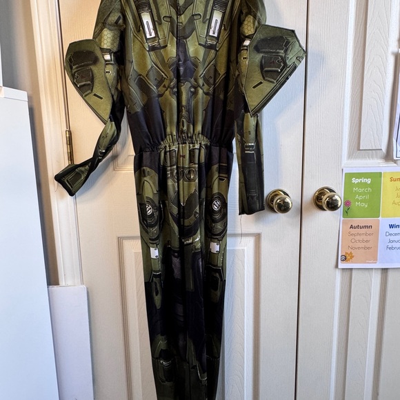 Master Chief Green Armor Suit with Helmet Halo Game Costume Age 8 Medium - Picture 6 of 6